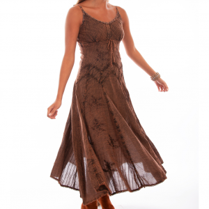 SCULLY Womens Honey Creek Copper Rayon Full Length Dress (HC62-COP)