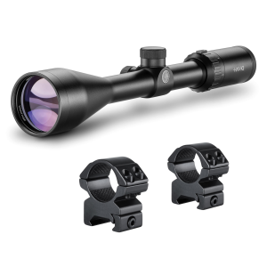 HAWKE Vantage 3-9x50 1in 30/30 Reticle Riflescope with Match Mount 1in Medium Weaver Scope Rings (14130+22113) - Hawke