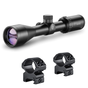 HAWKE Vantage 3-9x40 1in 30/30 Reticle Riflescope with Match Mount 1in Medium Weaver Scope Rings (14120+22113) - Hawke