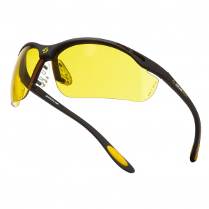 GEARBOX Vision Amber Lens Black Frame Eyewear with Hard Case (4E03-1)