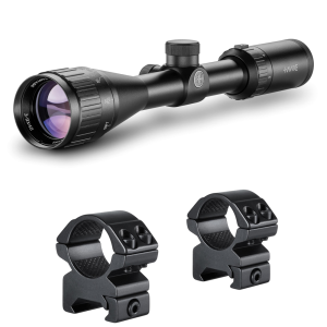HAWKE Vantage 3-9x40 AO Mil-Dot Riflescope with Match Mount 1in Medium Weaver Scope Rings (14123+22113) - Hawke