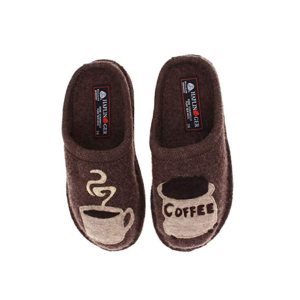 HAFLINGER Unisex Coffee Arch Support Earth Wool Slippers (313039-63) - Haflinger