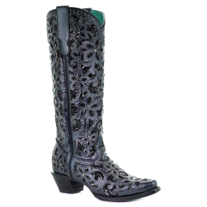 CORRAL Women's Full Inlay and Studs Tall Top Boot (A3589-LD) - Corral