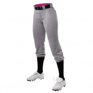 ALLESON ATHLETIC Women's Belted Speed Premium Gray Fastpitch Pant (615PSW-GR)