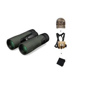 VORTEX Diamondback HD 10x42 Binocular w/ GlassPak Harness Case, Multicam Camo Cap and Microfiber Cleaning Cloth (DB-215+P400+120-64-MUL+MF)