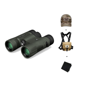 VORTEX Diamondback HD 8x28 Binocular w/ GlassPak Harness Case, Multicam Camo Cap and Microfiber Cleaning Cloth