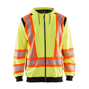 BLAKLADER 3448 Hi-Vis Yellow/Black Zip Sweatshirt (344819743399) - Blaklader
