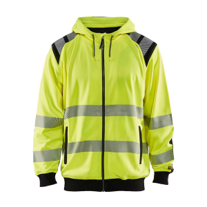 BLAKLADER 3446 Hi-Vis Yellow/Black Zip Sweatshirt (344619743399) - Blaklader