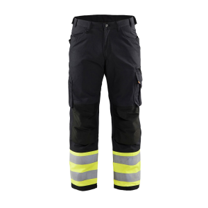 BLAKLADER 1697 Visibility Black/Yellow Hi-Vis Ripstop Pants (169713309933) - Blaklader
