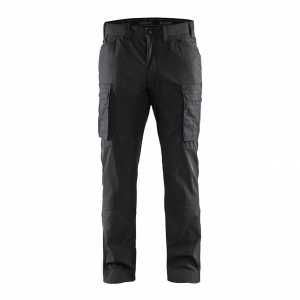 BLAKLADER 1655 Black Service Pants with Stretch (165518459900)