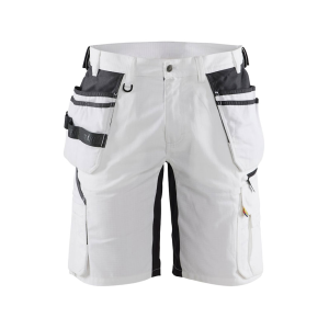 BLAKLADER 1637 White/Dark Grey Ripstop Shorts with Utility Pockets (163713301098) - Blaklader