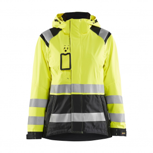 BLAKLADER Womens 4968 Hi-Viz Shell Yellow Hi-Viz/Black Jacket (496819873399)