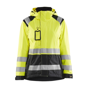 BLAKLADER Womens 4968 Hi-Viz Shell Yellow Hi-Viz/Black Jacket (496819873399) - Blaklader