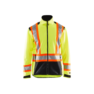 BLAKLADER Mens 4975 Hi-Viz Softshell Yellow Hi-Viz/Black Jacket (497525173399)