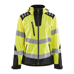 BLAKLADER Womens 4777 US Hi-Vis Softshell Yellow/Black Jacket (477725133399) - Blaklader