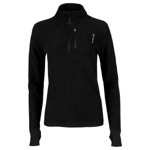 HOT CHILLYS Women's La Montana Black/Black Fleece Zip-T Shirt (HC4097-103) - Hot Chillys