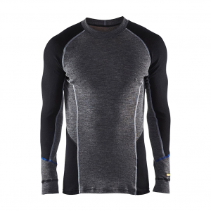 BLAKLADER Mens 4897 Warm Base Layer Gray/Black Top (489717329699)