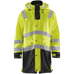 BLAKLADER Men's 4316 Yellow/Black Hi-Vis Rain Coat (431620033399) - Blaklader