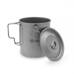 GRITR Titanium Camping Mug w/ Lid & Folding Handles - 15.2 oz or 25.4 oz