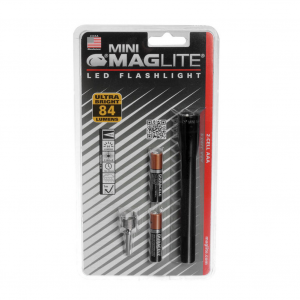 MAGLITE Mini Black LED Flashlight w/ Pocket Clip and Holster (SP32016)