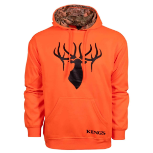 KINGS CAMO Blaze Orange-Desert Shadow Poly Logo Hoodie (KBZ415-BZ/DS)