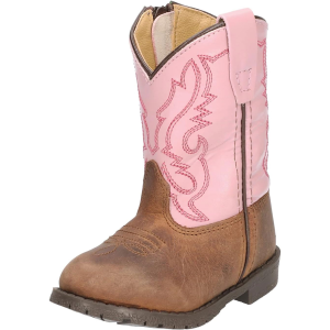 SMOKY MOUNTAIN BOOTS Toddler's Hopalong Brown Distress/Pink Western Boot (3246T)