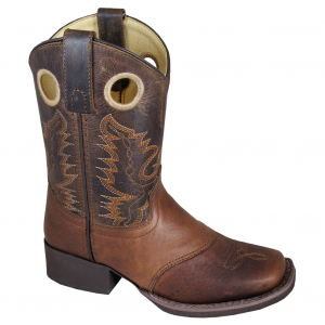 SMOKY MOUNTAIN BOOTS Kids Luke Western Brown Embossed Boots (2481)