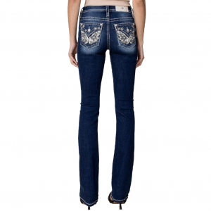 MISS ME Women's Mid-Rise Snow Wings Bootcut Jeans (M3080SB35)