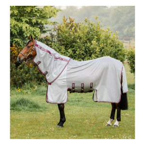 HORSEWARE IRELAND Amigo Vamoose Silver and Burgundy Bug Buster with No-Fly Zone (AFRR3V-IQWQ)