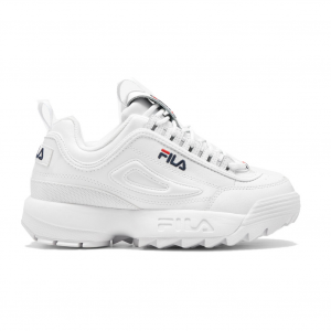 FILA Men's Disruptor 2 White, Navy and Red Shoes (FW01655-111)