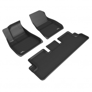 3D MAXPIDER Kagu Black All-Weather Floor Mats For Tesla Model 3 2020-2023 (L1TL02601509)