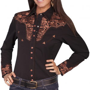 SCULLY Womens Western Apparel Long Sleeve Shirt