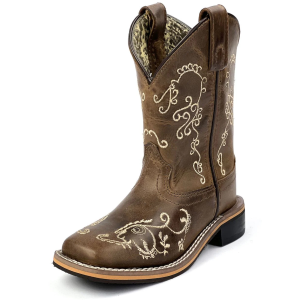 SMOKY MOUNTAIN BOOTS Girls Marilyn Brown Waxed Distress Western Boots (3845)