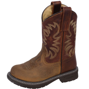 SMOKY MOUNTAIN BOOTS Kid's Buffalo Brown Oil Distress/Brown Western Boot (2470)