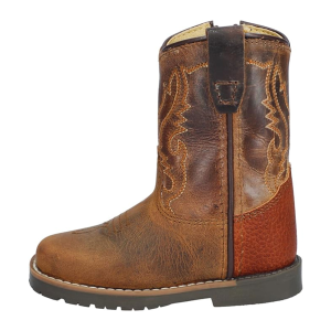 Smoky Mountain Boots SMOKY MOUNTAIN BOOTS Kids Autry Brown Distress /Brown Crackle Leather Cowboy Boots (3662T) - $44.80 at gritroutdoors.com