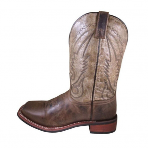 SMOKY MOUNTAIN BOOTS Men's Creekland Brown Wax Distress/Brown Marble Leather Western Boots (4216)