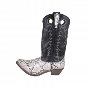 SMOKY MOUNTAIN BOOTS Women's Diamondback White/Black Leather Western Boots (6130)