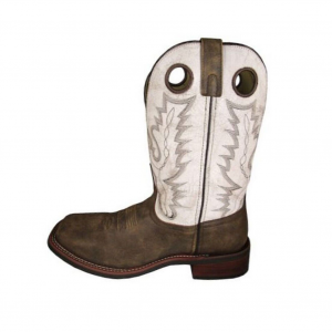 SMOKY MOUNTAIN BOOTS Men's Drifter Brown Distress/Antique White Leather Western Boots (4103)