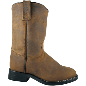 SMOKY MOUNTAIN BOOTS Boys Roper Brown Oil Distress Western Boots (3036T)