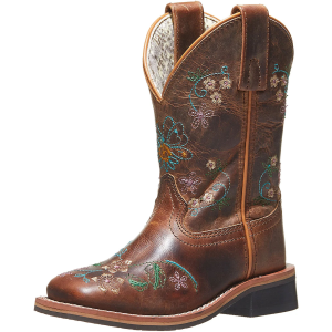 SMOKY MOUNTAIN BOOTS Girl's Floralie Brown Leather Western Boots (3843)