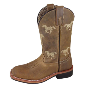 SMOKY MOUNTAIN BOOTS Boys Rancher Brown Oil Distress Leather Cowboy Boots (3882)