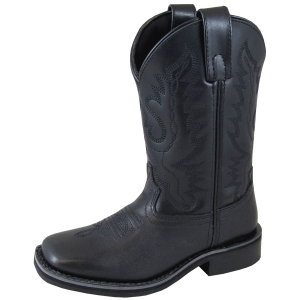 SMOKY MOUNTAIN BOOTS Boys Outlaw Black Leather Western Boots (3756)