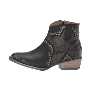 CORRAL Women's Black Star Inlay And Studs Ankle Boots (Q5070-M-05) - Corral