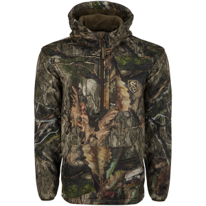 DRAKE Men's Midweight Endurance Mossy Oak Bottomland 1/4 Zip Jacket with Kangaroo Pouch (DNT3030-MEN-006) - Drake
