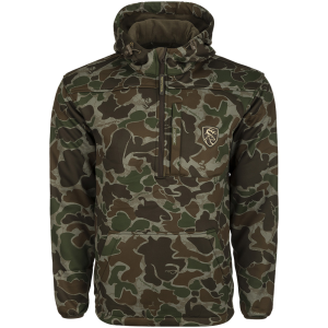 DRAKE Men's Midweight Endurance Mossy Oak Bottomland 1/4 Zip Jacket with Kangaroo Pouch (DNT3030-MEN-006) - Drake