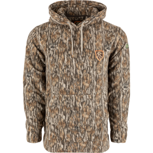 DRAKE Men's Midweight Storm Front Fleece Mossy Oak Bottomland Hoodie (DNT4085-006) - Drake