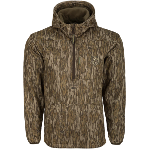 DRAKE Men's Midweight Endurance Mossy Oak Bottomland 1/4 Zip Jacket with Kangaroo Pouch (DNT3030-MEN-006) - Drake