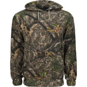 DRAKE Men's Midweight Storm Front Fleece Mossy Oak Bottomland Hoodie (DNT4085-006) - Drake