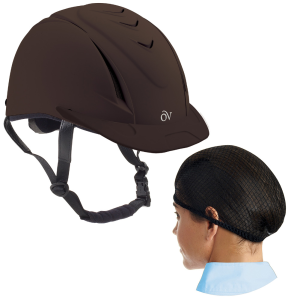 OVATION Deluxe Schooler Helmet with OVATION Deluxe PK/2 Black One Size Hair Net - Ovation
