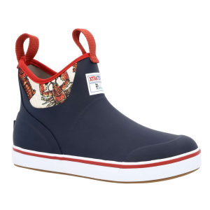 XTRATUF Women's 6in Ankle Deck Fishe Wear Navy/Lobster Print Boots (XWAB-9LOB) - Xtratuf